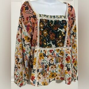 Anthropologie Maeve Multicolor Boho Top